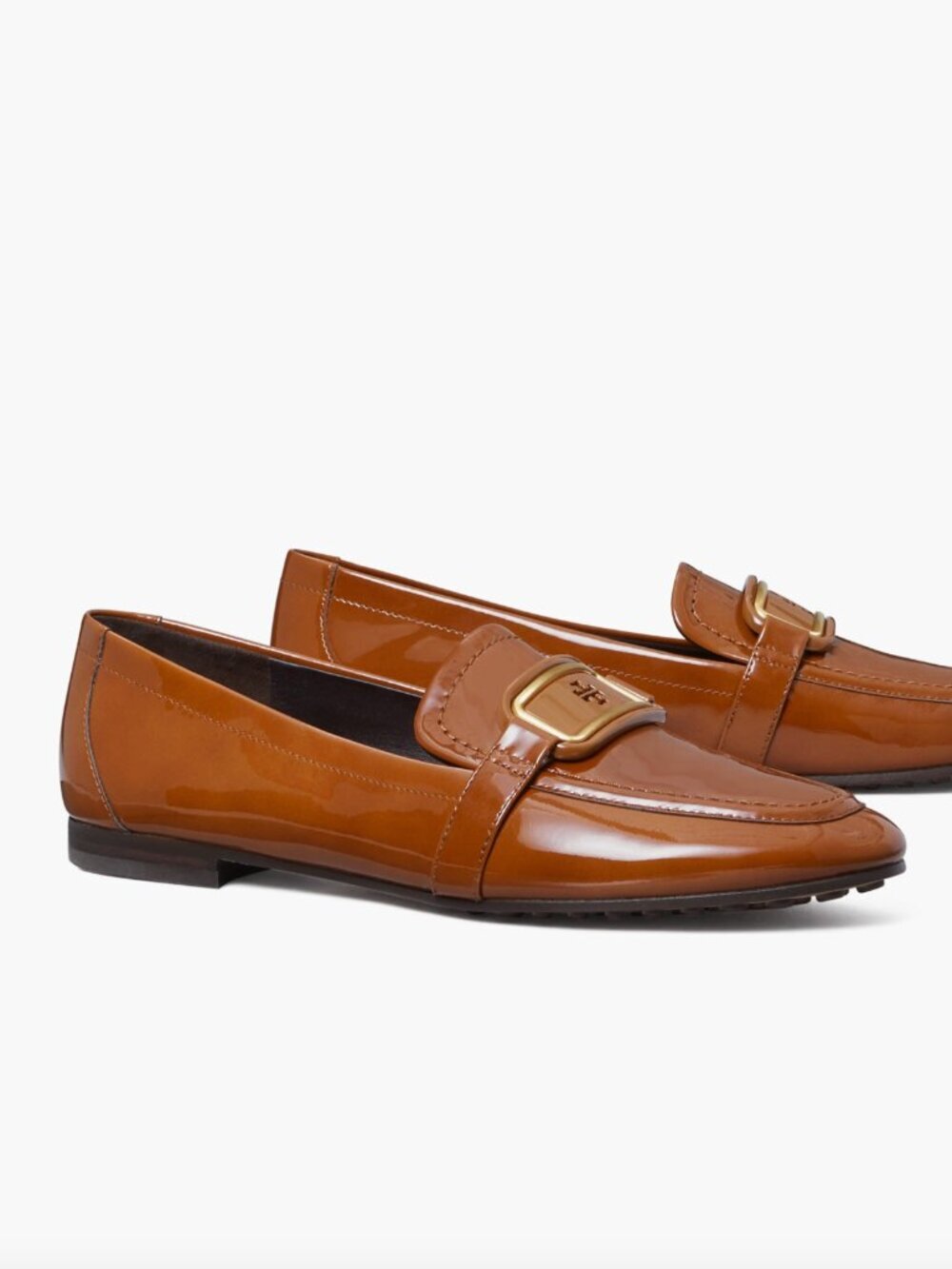 NWT Tory Burch Georgia Brown Patent Leather Loafer Sz 5